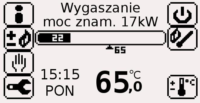 Uwaga! Brak ustawienia tych parametrów uniemożliwia rozpalenie w kotle.