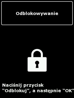 5. Obsługa W celu odblokowania ekranu dotknąć dowolny element obsługowy i nacisnąć przycisk Odblokować, a następnie przycisk OK pod ekranem.