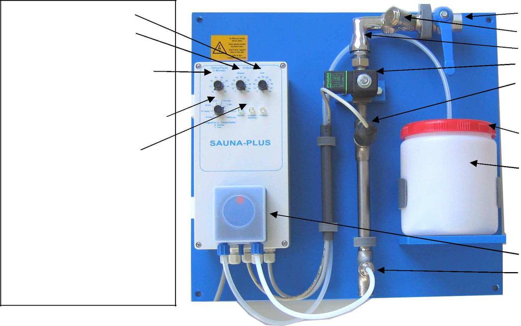 1. Działanie SAUNA-Plus VI automatycznie dozuje wodę (zraszanie) do pieca sauny.