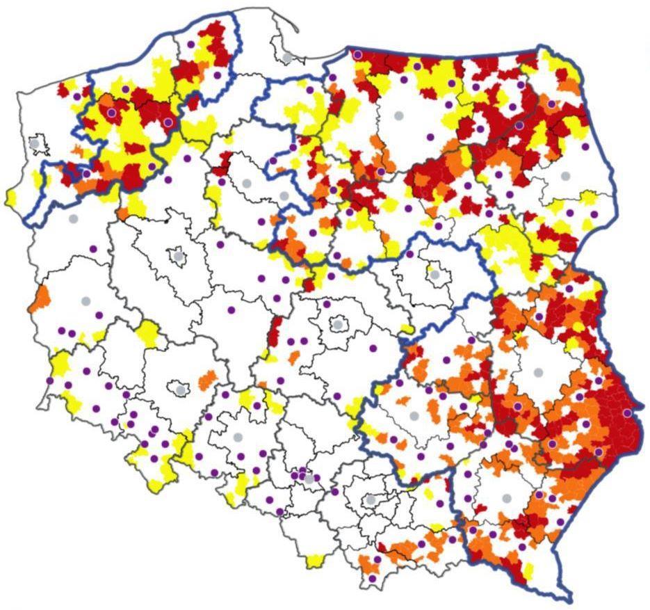 Diagnoza obszarów problemowych w Polsce zrealizowane przez IGiPZ PAN i EUROREG (2018