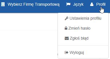 2.2. Ekran startowy W prawym górnym rogu odnajdziesz funkcję Profil, a w nim zmienisz hasło, adres e-mail, lub numer