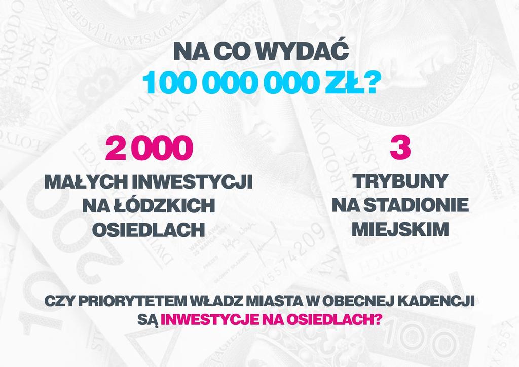 III. CZY PRIORYTETEM W OBECNEJ KADENCJI SĄ OSIEDLA? W poprzedniej kadencji jednym z głównych priorytetów władz Łodzi była budowa nowoczesnych obiektów sportowych. Wydano na to setki milionów złotych.