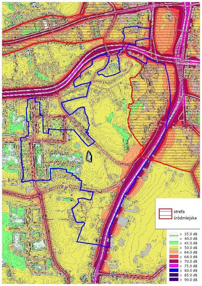 Źródło: opracowanie własne Mapy akustyczne 2017