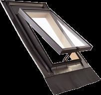 Wyłazy dachowe Okno wyłazowe Designo WDA R3 Zalety w skrócie + z powodzeniem może być stosowane w pomieszczeniach mieszkalnych, dzięki takim samym parametrom izolacyjnym, jak w standardowych oknach