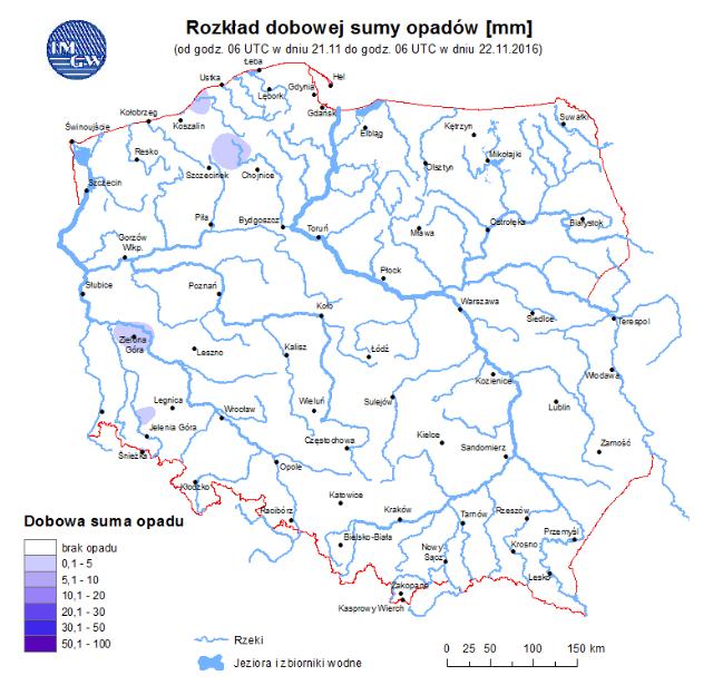 rzekach Polski Rozkład dobowej sumy