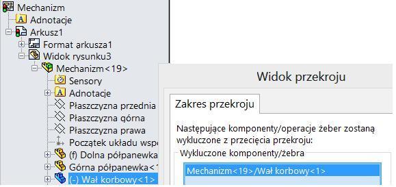 Rysunek 6.77. Przykład wyboru części wykluczonej z kreskowania Obrót widoku: Rysunek 6.78.