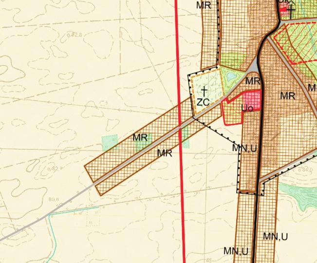 (poniejszona) TEREN OBJÊTY MIEJSCOWYM PLANEM ZAGOSPODAROWANIA PRZESTRZENNEGO Teren zabudowy zagrodowej Teren