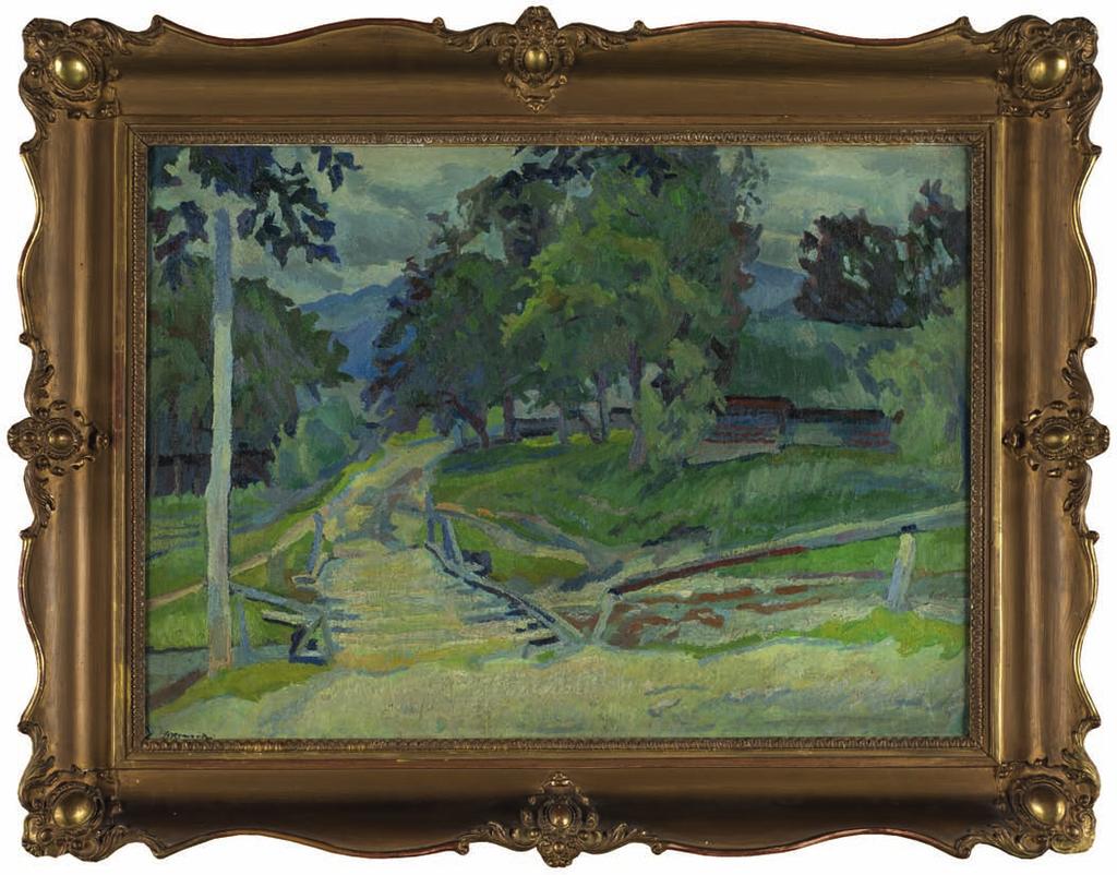12. Stanisław KAmOcKI (1875-1944) PejZAż Olej, tektura, 49,5 x 67,5 cm, sygn. l.d.: St. Kamocki. 20.000,- W latach 1891-1900 studiował w SSP w Krakowie u F. Cynka, I. jabłońskiego, I.