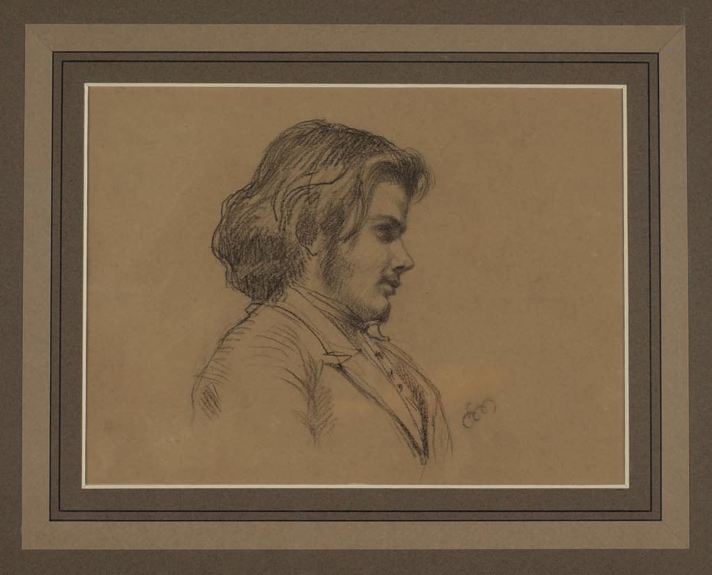 23. Stanisław WYSPIAńSKI (1869-1907) STuDIuM POSTACI MŁODZIeńCA Ołówek, węgiel, papier, 19,8 x 24,2 cm, sygn. p.d.: monogram wiązany SW. ekspertyza pani Marty Romanowskiej. 18.