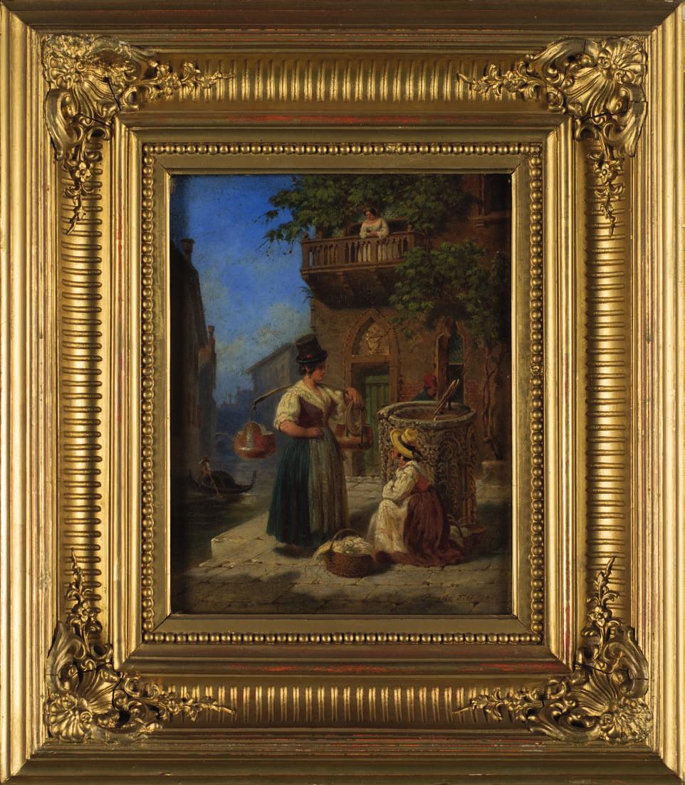 24. Franz AlT (1821-1914) SCeNA RODZAjOWA Olej, deska, 18 x 14 cm, sygn. p.d.: Franz Alt 1881(?). 15.000,- Malarz austriacki.