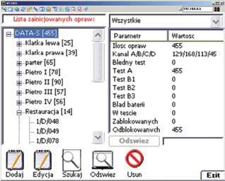 do trybu pracy awaryjnej planning of automatic perform a chosen test for a particular fitting or group of fittings, in accordance with individual user s needs manual execution of a chosen test for a