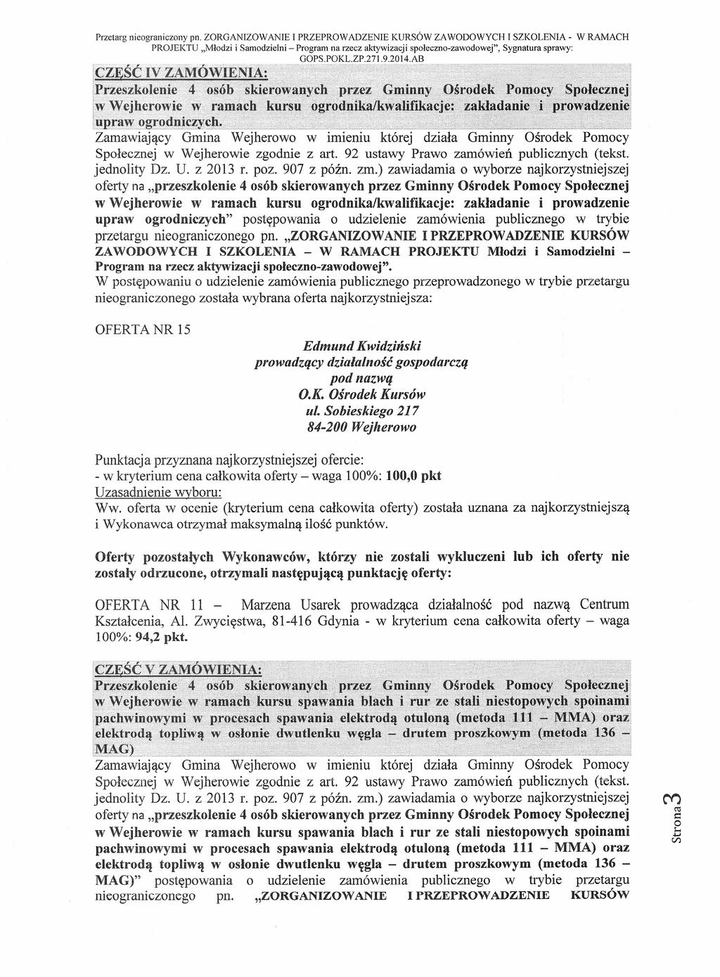 Przetarg nieograniczony pn.