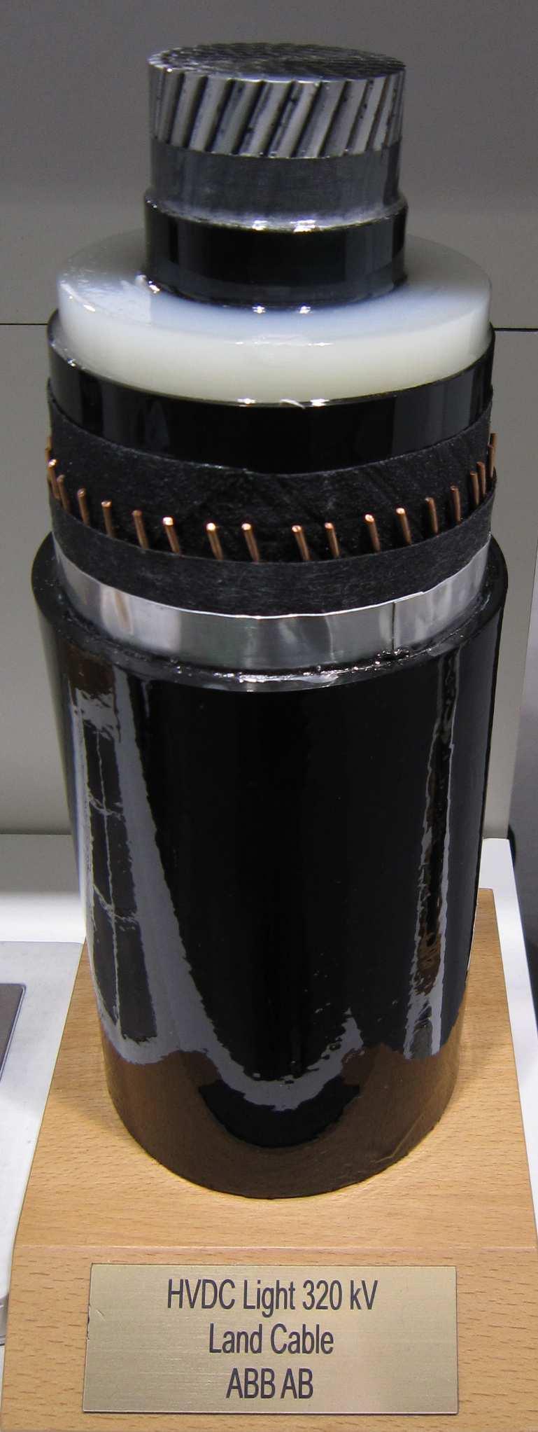Kable HVDC Light; kabel lądowy ±320 kv oraz kabel morski z linii East West Interconnector (±200 kv, 500 MW) (fot.