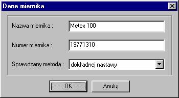 Instrukcja obsługi programu Calpro 405 14 Rys.11. Okno Miernik 6.3.2.
