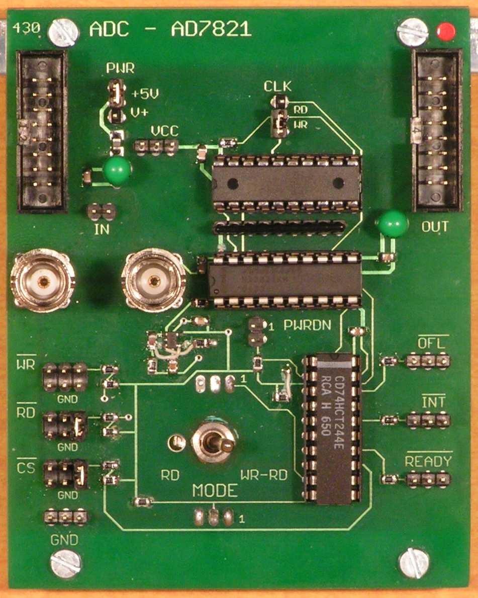 4 430_ADC-AD21 Moduł przetwornika ADC AD21 Opis ogólny Moduł 430_ADC-AD21 zawiera układ przetwornika analogowo-cyfrowego MX21KN firmy MAXIM wraz układami buforującymi 4HCT244 (dla sygnałów