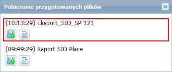 Jak wykonać eksport danych do SIO z aplikacji Płace VULCAN? 5/7 5. Poczekaj, aż plik zostanie przygotowany i pojawi się w panelu Pobieranie przygotowywanych plików.