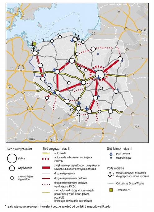 W Koncepcji przestrzennego zagospodarowania kraju jako istotny element dla pozycji miasta wskazane jest połączenie drogowe łączące Opole z Częstochową jako droga ekspresowa, jednak w tej klasie nie