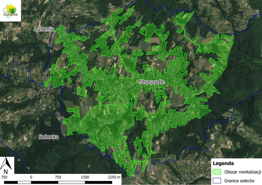 Mapa 3 Granice wyznaczonego obszaru rewitalizacji na terenie Gminy