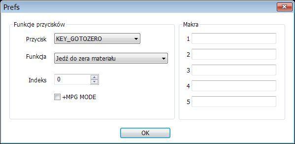 Wtyczka MPG XHC_HB04 Copyright 2018 PPHU ELCOSIMO 5 Okno ustawień Konfiguracja jest bardzo prosta. Najpierw wybieramy żądany klawisz, następnie z dolnego pola wyboru żądaną funkcję.