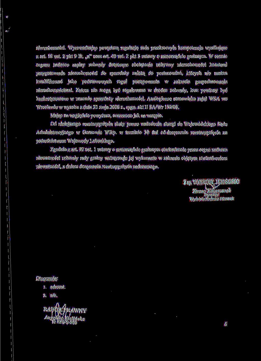 nieruchomosci. Wprowadzaja^c powyzsza^ regulacj$ rada przekroczyja kompetencje wynikaj^ce z art. 18 ust. 2 pkt 9 lit.,,a" oraz art. 40 ust. 2 pkt 3 ustawy o samorzaxlzie gminnym.