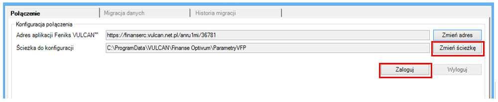 Import danych z pakietu Finanse Optivum do aplikacji Finanse VULCAN 3/5 Po skopiowaniu adresu URL należy wrócić do programu MIGRACJA VULCAN i wkleić go w polu Adres URL aplikacji i kliknąć na