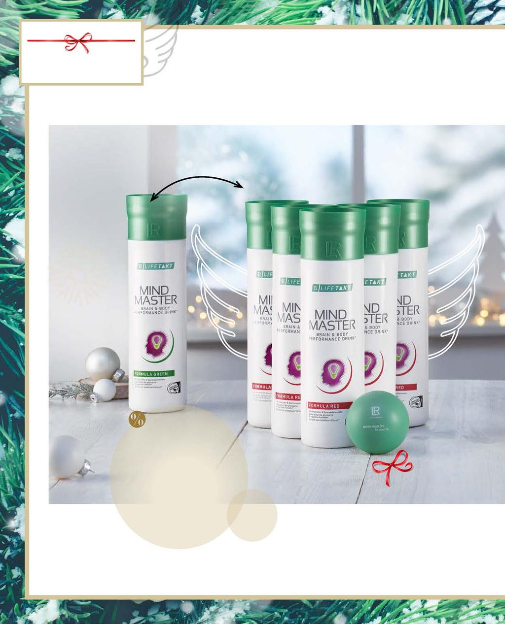 ALL I WANT FOR CHRISTMAS PRZYJACIELE W POTRZEBIE SPOKOJNYCH W pięciopaku można wybrać 5 dowolnych butelek Mind Master spośród wariantów Formula Green lub Formula Red.