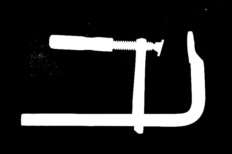 Steel clamp wit wood andle -fixed bracket from ardened and tempered steel of ig strengt, galvanized, wit bevel cut. -sliding bracket from forged steel, ardened, galvanized.