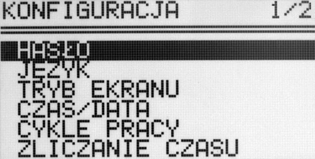 Wejście do odpowiedniego menu następuje po wciśnięciu SET.
