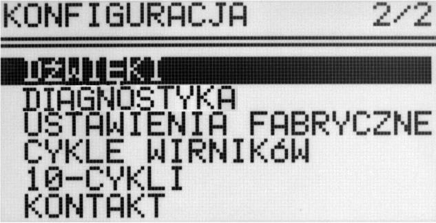 KONTAKT zabezpieczenie wybranych funkcji hasłem wybór języka wybór odmian menu głównego ustawianie aktualnego czasu i daty odczyt