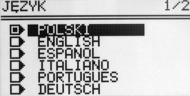 10.2 Wybór języka Zmiana języka menu wirówki. KONF / JĘZYK Klawiszami wybrać język. Zaznaczyć wybór naciskając klawisz SET. 10.
