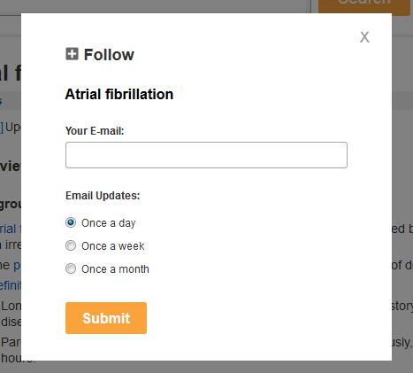 Kliknij Follow, wpisz Twój adres e-mail i wybierz częstotliwość