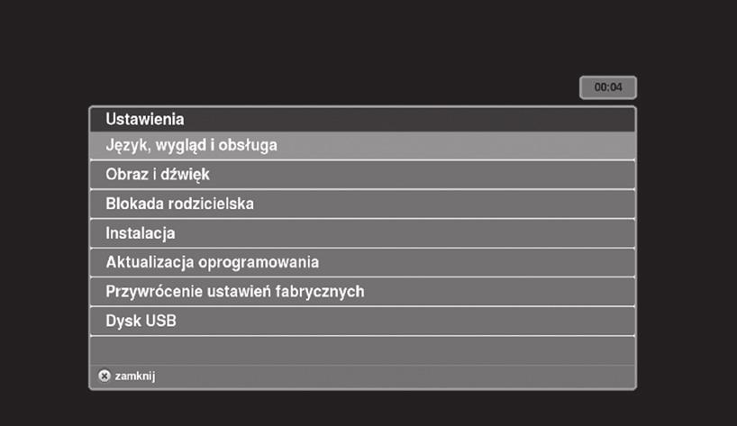 wiedniej opcji za pomocą przycisków kierunkowych, OK wybór opcji, X anulowanie, wyjść z menu ustawień dekodera kilkukrotne naciśnięcie X. Uwaga!