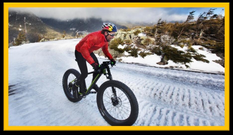 Nietypowe sporty zimowe FAT BIKING to rower z nietypowymi kołami.