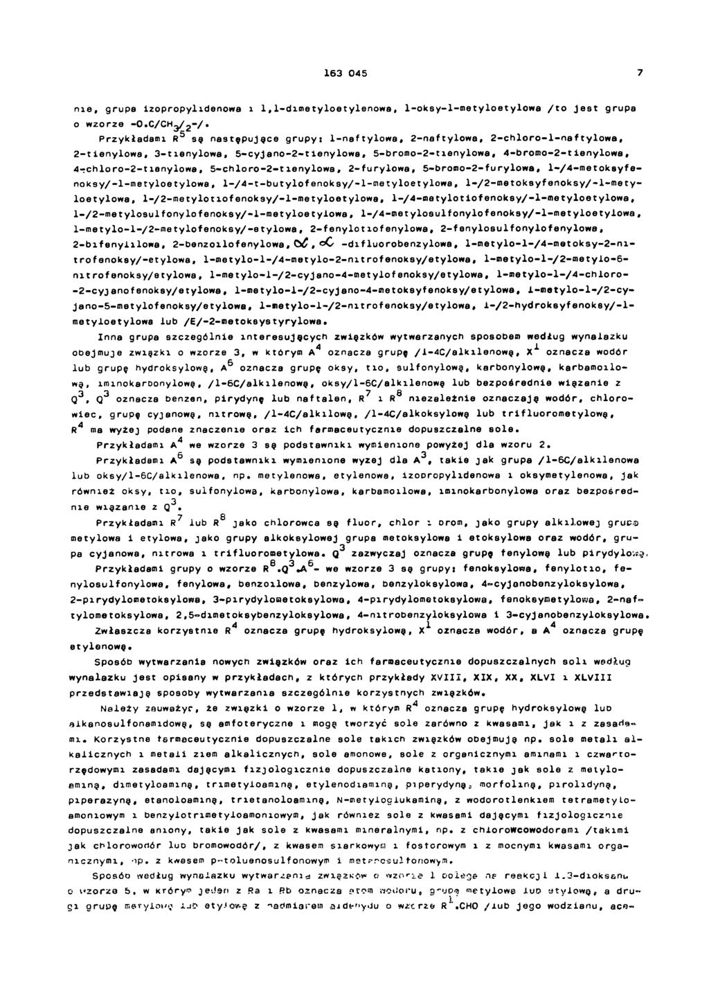 163 045 7 m e, grupa izopropylidenowa i 1,1-dimetyloetylenowa, 1-oksy-1- metyloetylowa / to j est grupa o wzorze -O.C/CH3/ 2- /.