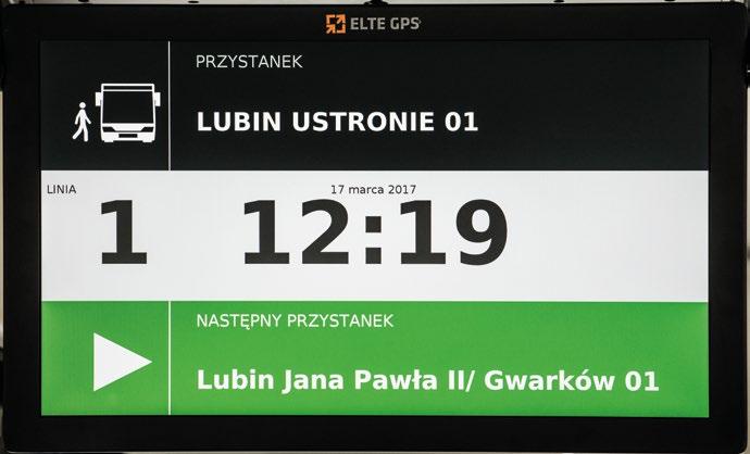 Dzięki temu pasażerom wewnątrz pojazdu prezentowane są informacje o dacie, godzinie oraz o aktualnej pozycji autobusu zarówno na schemacie komunikacyjnym, jak też na mapie miasta.