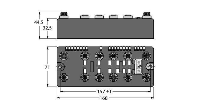 Kompaktowe, sieciowe moduły I/O On- Machine DeviceNet slave 125/250/500 kbps Two 5-pin M12 male receptacles for fieldbus connection 2 rotary coding switches for node-address IP 69K M12 I/O ports LEDs