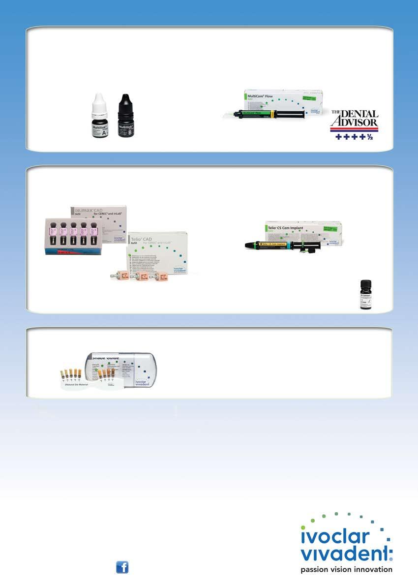 1xMultilinkPrimerA+BRe l2x3g Samowytrawiającyprimerdotkanekzęba mieszanywproporcjach1:1,przeznaczonywyłącznie dostosowaniazcementem MultilinkAutomix. 1xMultiCoreFlowPromoPack3.