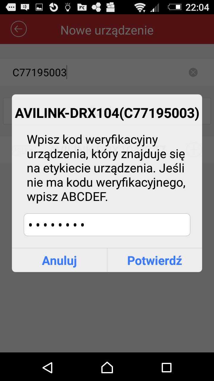 brak monitora przy rejestratorze) to można kliknąć w prawym górnym rogu ikonkę ołówka i ręcznie wpisać Numer seryjny (S/N) odczytany wcześniej z rejestratora.