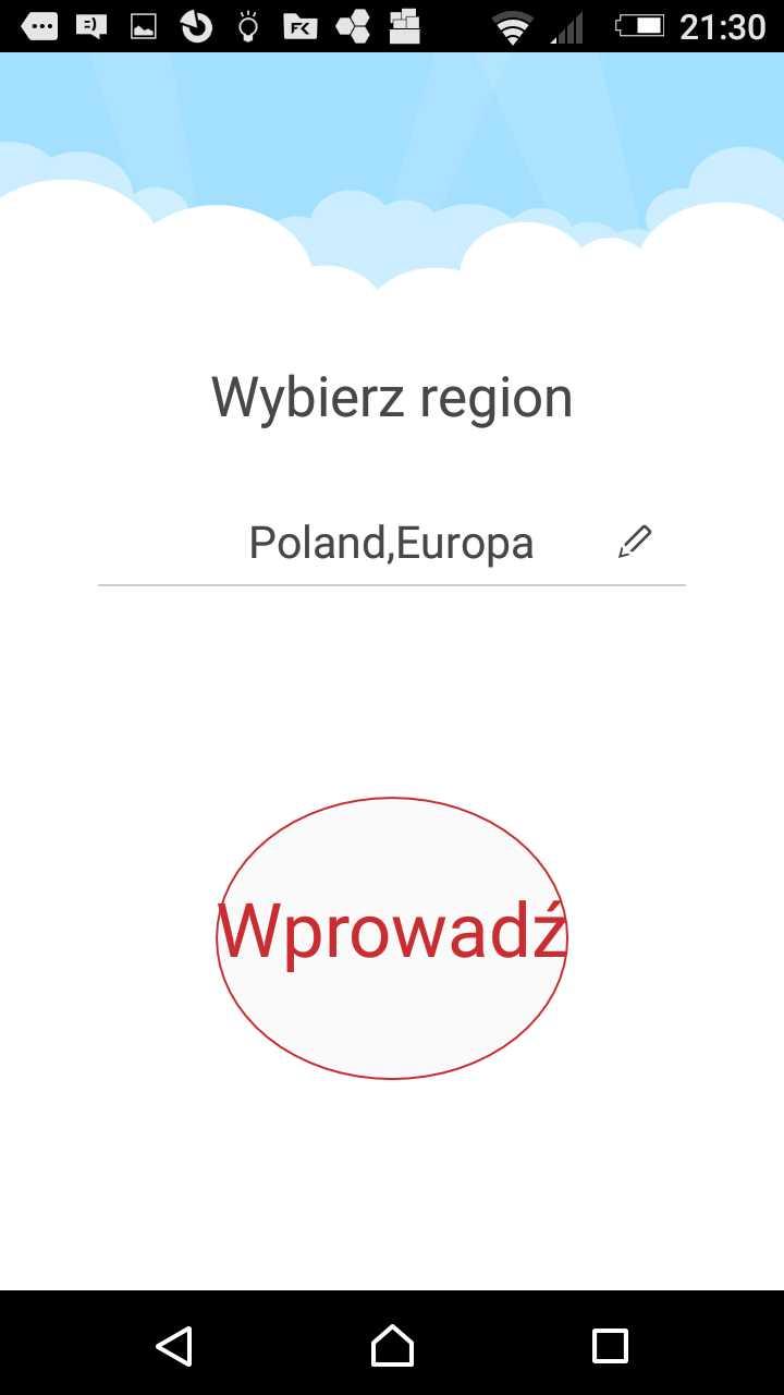 1) Po pierwszym uruchomieniu należy kliknąć ikonkę ołówka i wybrać właściwy