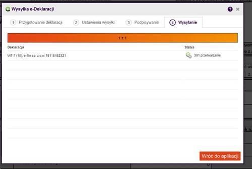 A w kolejnym kroku wysyłanie deklaracji.