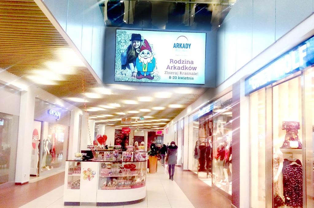 NOWE MOŻLIWOŚCI REKLAMOWE Wprowadziliśmy kolejne zmiany w Arkadach Wrocławskich. W miejsce dotychczasowych nośników reklamowych pojawiły się nowoczesne, duże i podświetlane backlighty.