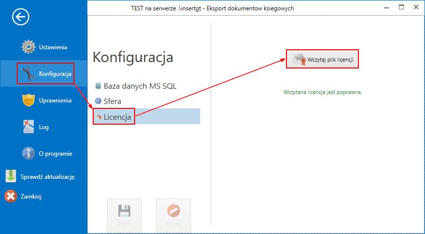 Drugim sposobem jest wczytanie pliku licencji po uruchomieniu programu.