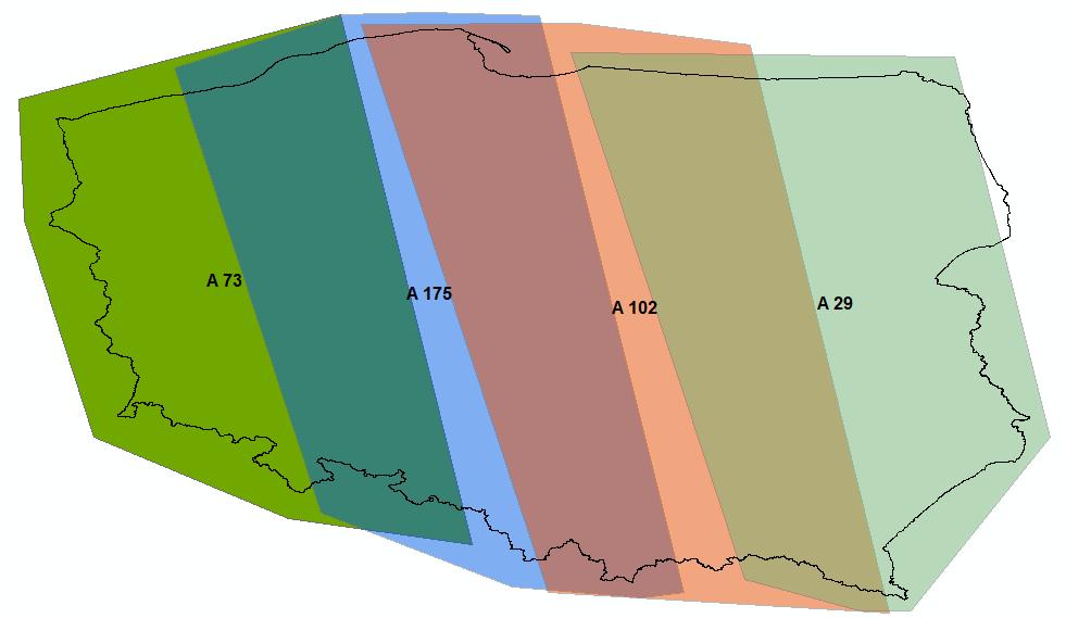 Biomasa 2015 Sentinel-1 2015/16 VH, HH - Wstępne przetworzenie (kalibracja, geokodowanie,