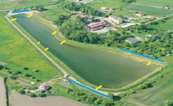 Charakterystyka Łowiska: Łowisko Okręgowe - No Kill - Hermanowice Zbiornik o powierzchni 5,66ha w tym lustra wody 4,5ha, - linia brzegowa prosta /przy wodzie kamienny brzeg/, - dno twarde z lekkim