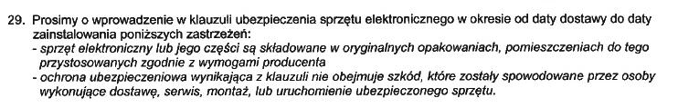 Pytanie 24: Odpowiedź 24: Wykaz mienia nie jest dokumentem warunkującym przyjęcia bądź nie przyjęcia odpowiedzialności ubezpieczyciela za powstałą szkodę.