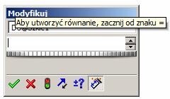 Aby wpisać to równanie kliknijmy 2x wymiar 120 i w oknie Modyfikacji w polu edycyjnym, w którym jest wartość wymiaru (120) skasujmy ten wymiar - pojawi się