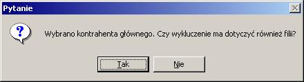 Wybór wykluczenia filii dłużnika z alertowania W Słowniku Grup wywoływanym przyciskiem [Grupy] ze słownika alertów (Rys12): definiujemy grupy