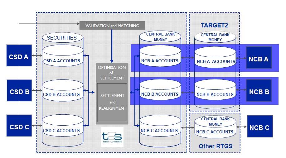 T2S nie jest systemem, ale wielowalutową platformą technologiczną służącą rozrachunkowi transakcji na papierach wartościowych. Na platformie T2S CDPW otwierają rachunki p.w. swoim klientom, którzy pozostają w prawnej i biznesowej relacji do wybranego CDPW.