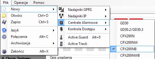 Menu główne odzwierciedlone jest także w formie ikon, na pasku szybkiego dostępu: 7.3.1. Menu -> Plik 7.3.1.1. Plik -> Nowy Otwiera nowy zestaw parametrów.