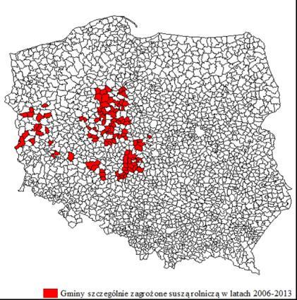 10,3 516 Średnia powierzchnia UR gospodarstwa rolnego w gminach w Polsce w 2017 r.